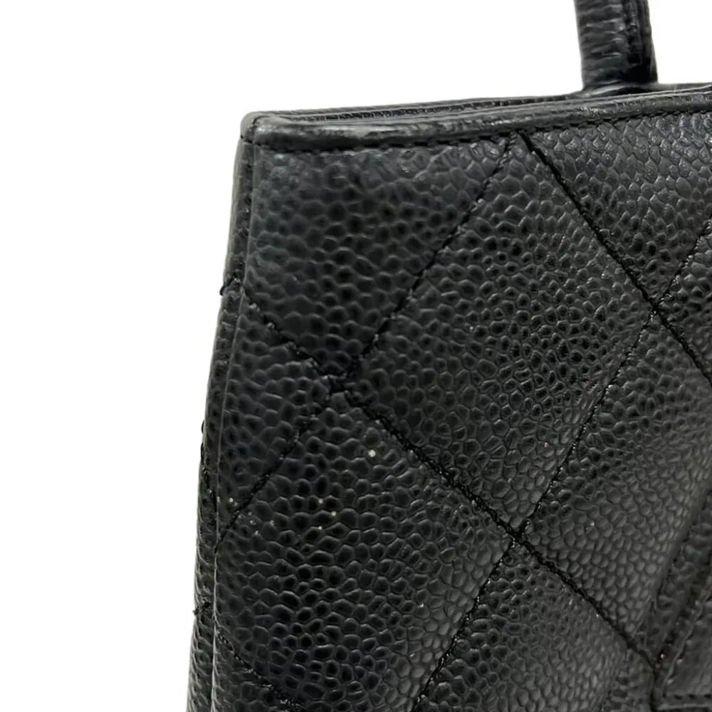 CHANEL Caviar Medallion Tote Black Calfskin Tote Bag - Picture 7 of 15